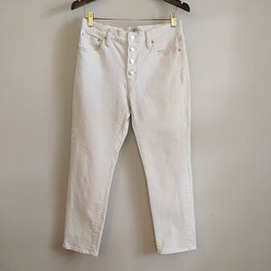 J. Crew Ivory Trademark Straight Jeans 28